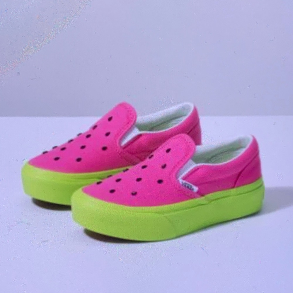 Vans Pink and Green Slip-On watermelon Sneakers